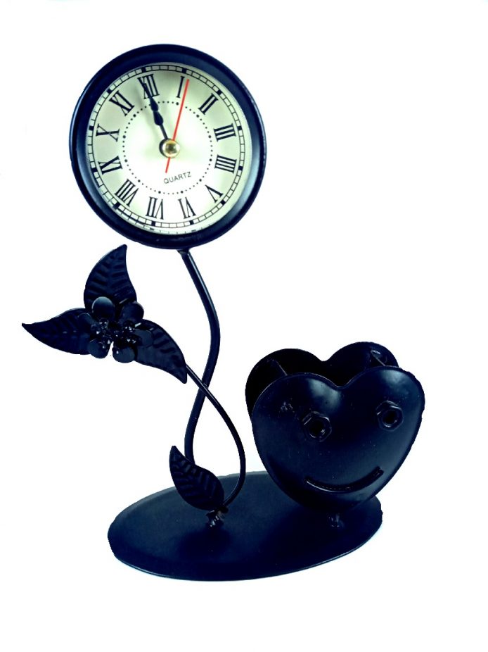 horloge de bureau en forme de fleur